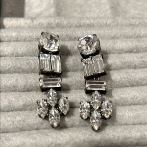 Elegant JCrew burnished gold Crystal Drop Earrings